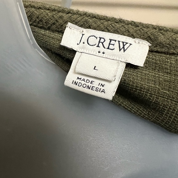 END OF SUMMER SALE!! JCrew olive green top, size large with sassy knot in front. - Picture 4 of 4